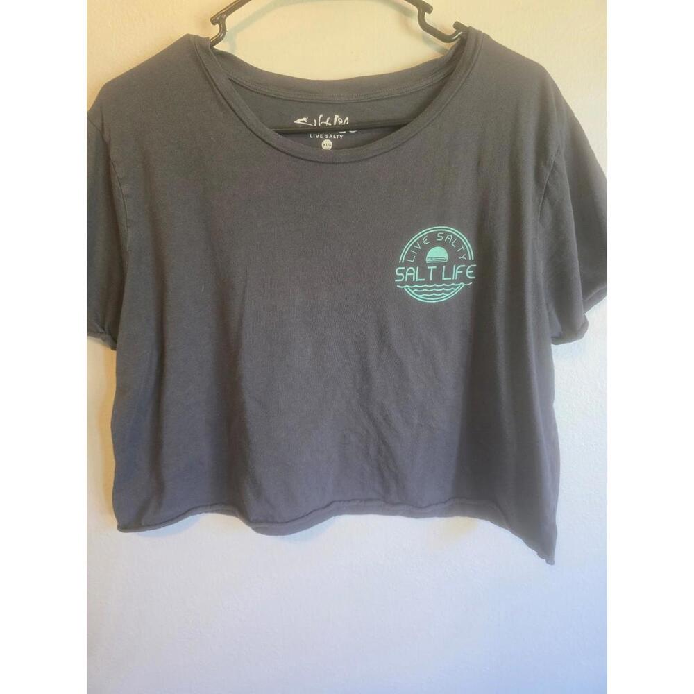 Salt Life Grey Womens Crop Tee (XL)